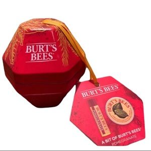 Burts Bees Lip Balm with Metal Ornament Case and Cuticle Cream